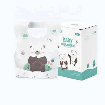 Einweg-Baby-Fütterung Bibs angepasste Farbe für bequeme und saubere Mahlzeiten