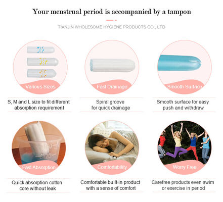 Erwachsene Privatmarke Bio-Baumwolle Reinpunkt-Tampons für weibliche Gesundheitsprodukte